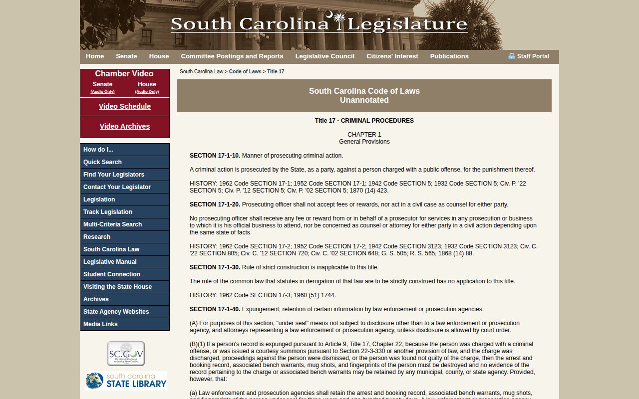South Carolina booking record law source for Union County mugshot records